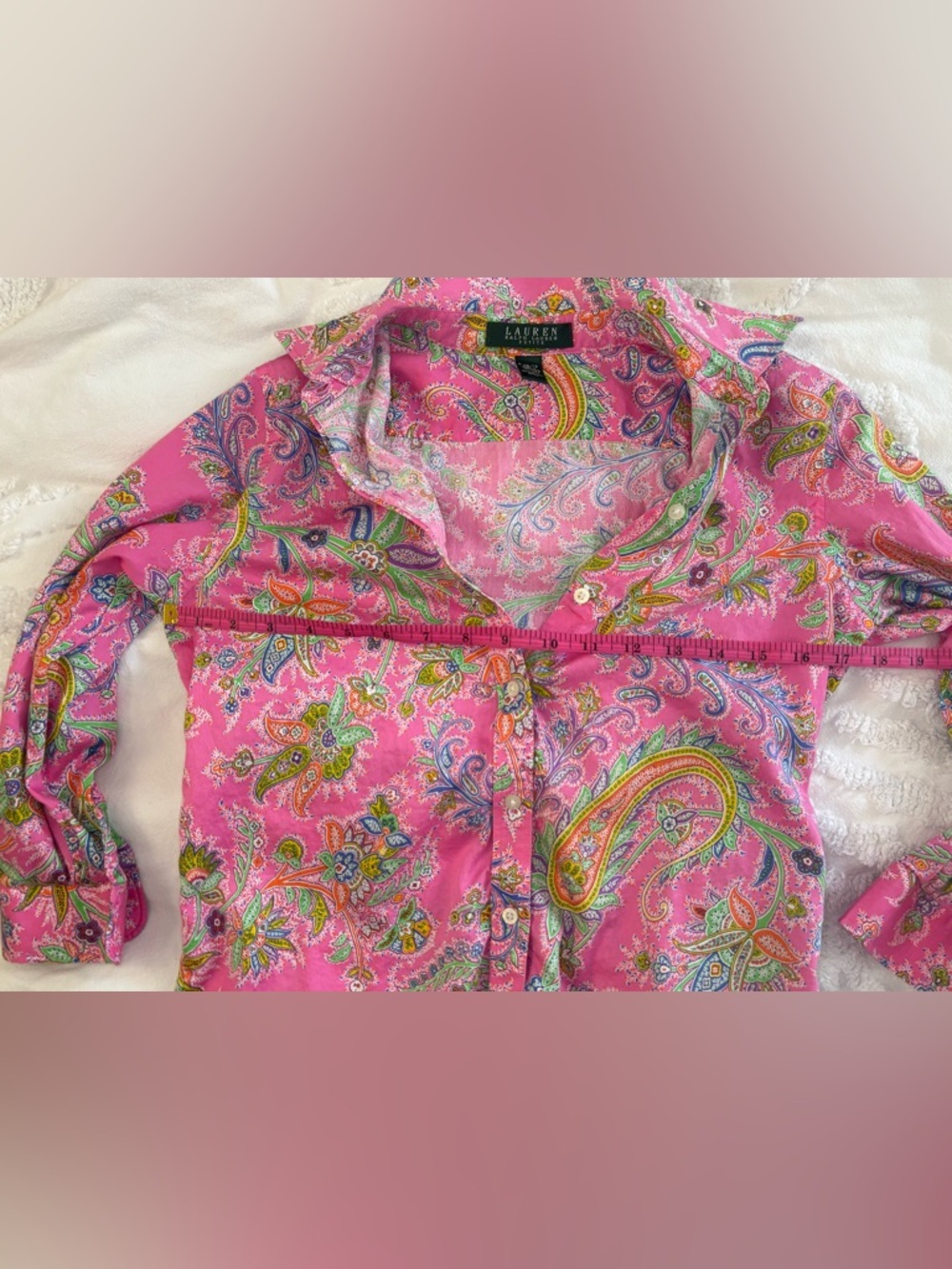 Ralph Lauren Pink Paisley Button-Down Shirt - Picture 11 of 13